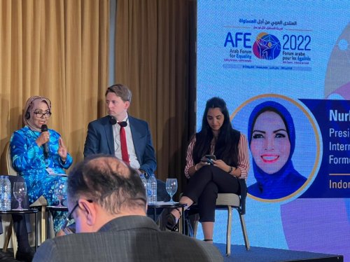 Dr. Nurhayati sebagai Speaker di Arab Forum for Equality, Amman (Mei 2022)