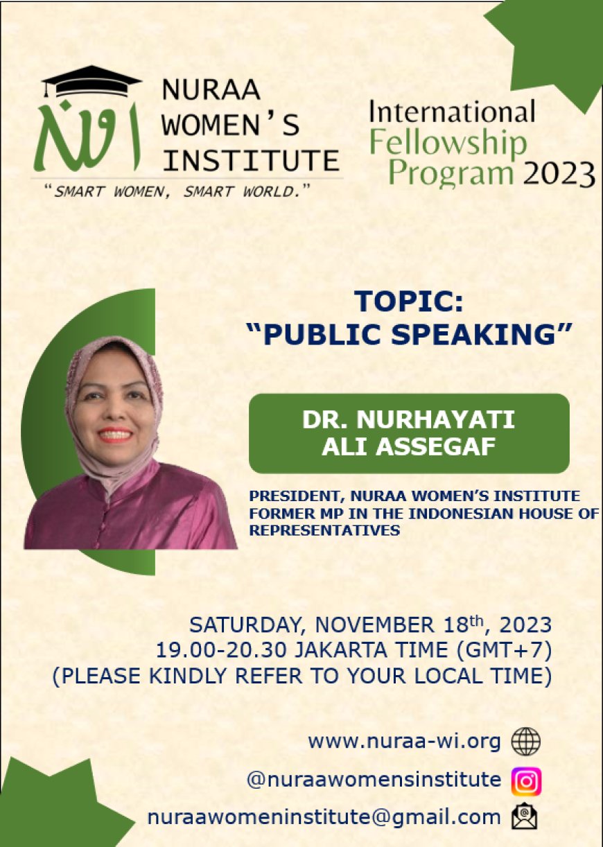 NWI 2023 International Fellowship Program Session 2: "Public Speaking"