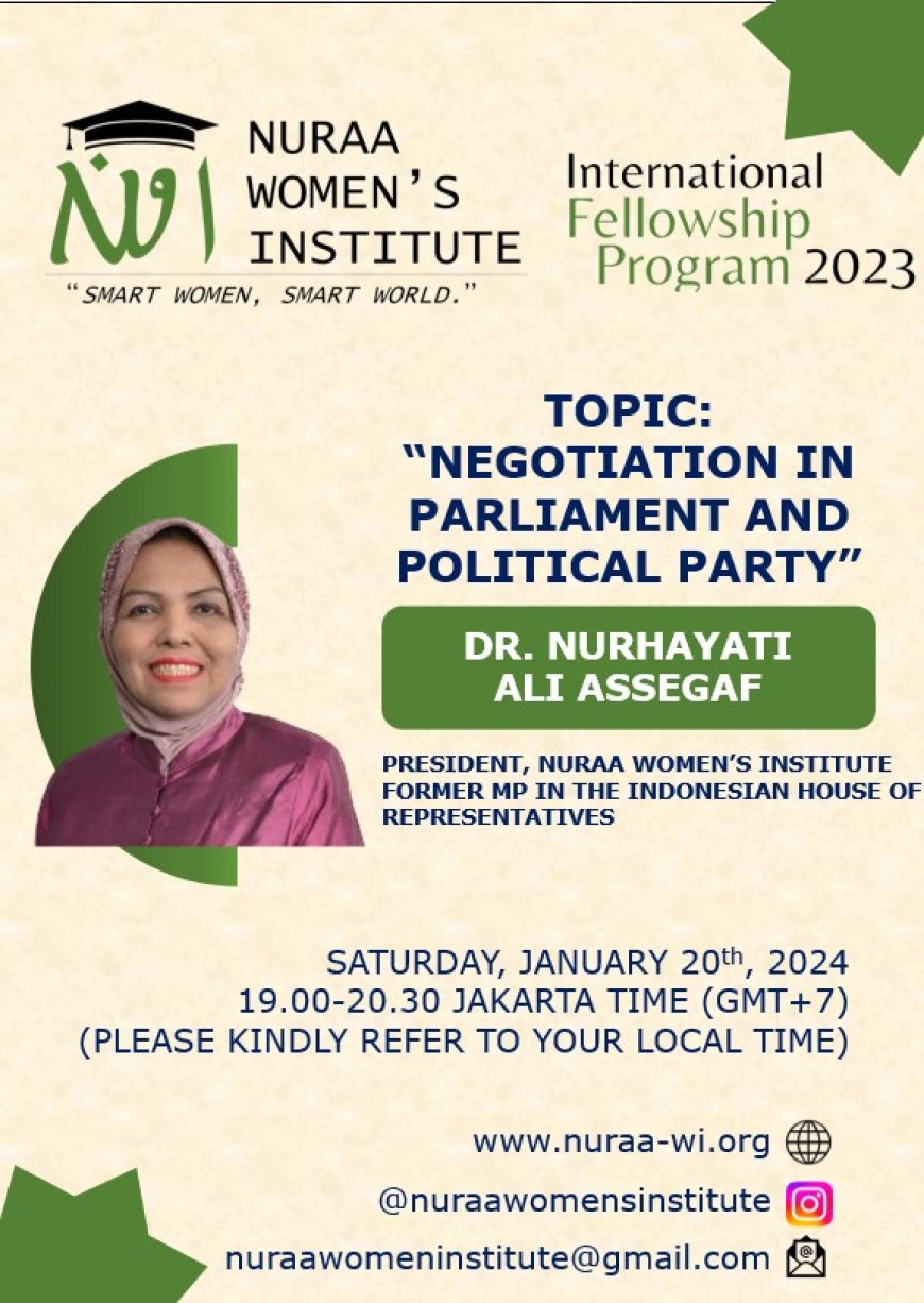 NWI 2023 International Fellowship Program Session 6: "Negotiation in Parliament and Political Party"