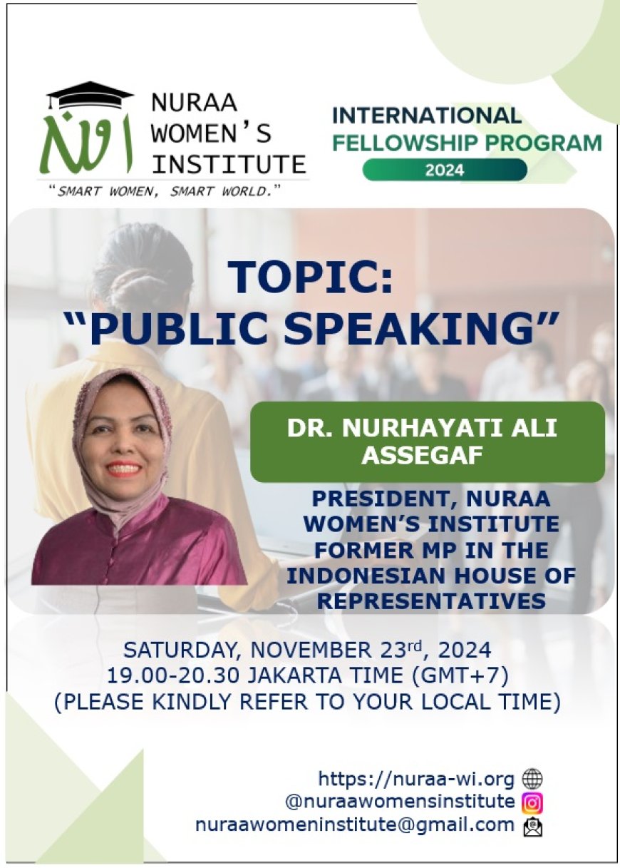 NWI 2024 International Fellowship Program Session 4: "Public Speaking"