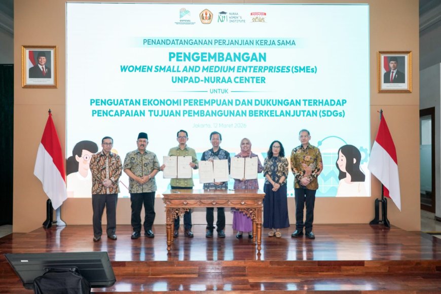 NWI Menandatangani PKS Bersama Unpad dan Bappenas untuk Mengembangkan Women SME Center